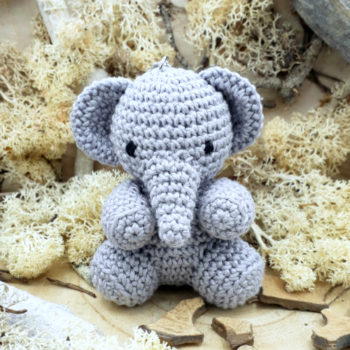 Porte-clés Mini éléphant en crochet fait main – Crochet de Loutre
